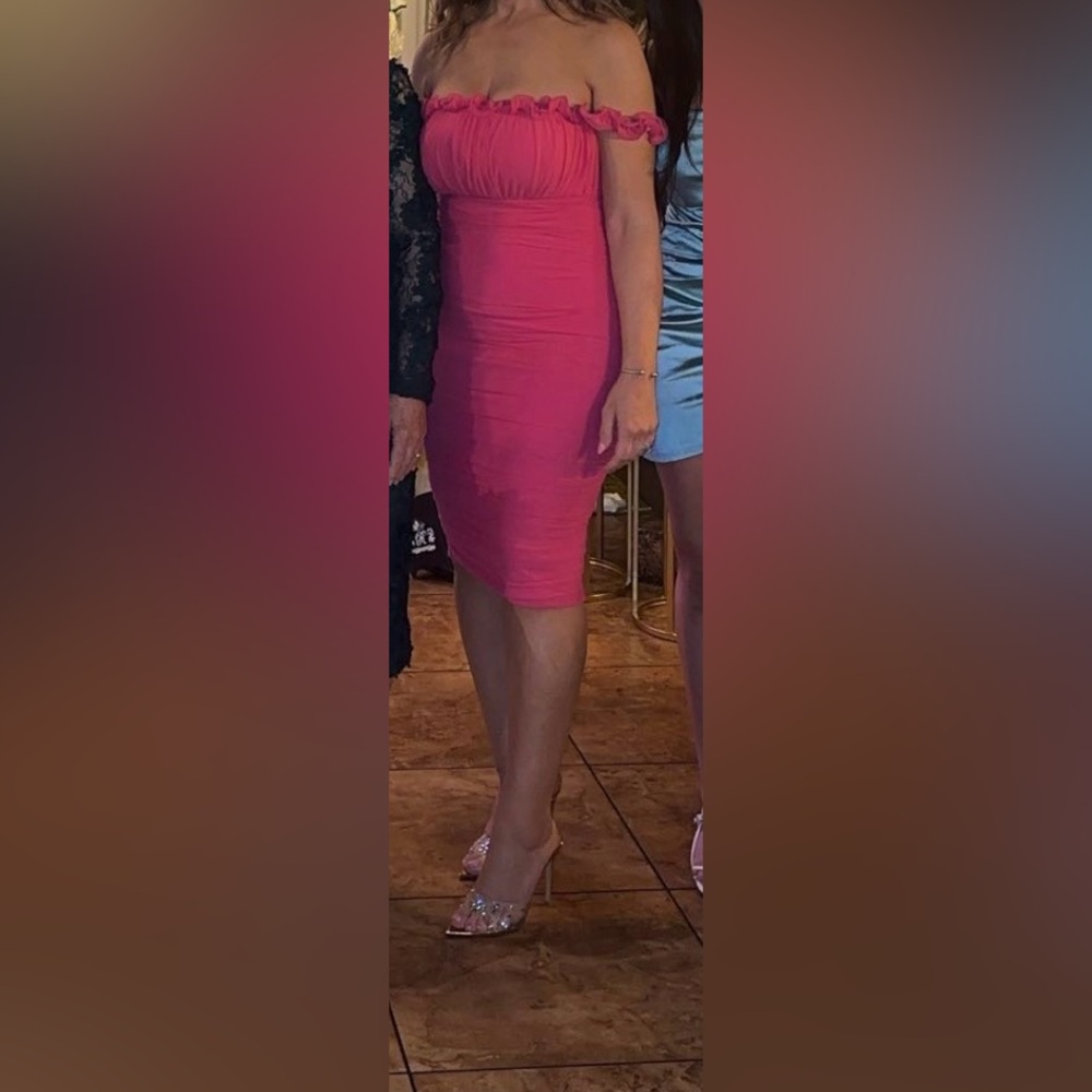 Elegant Pink Off-Shoulder Dress